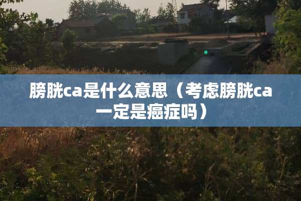 膀胱ca是什么意思（考虑膀胱ca一定是癌症吗）