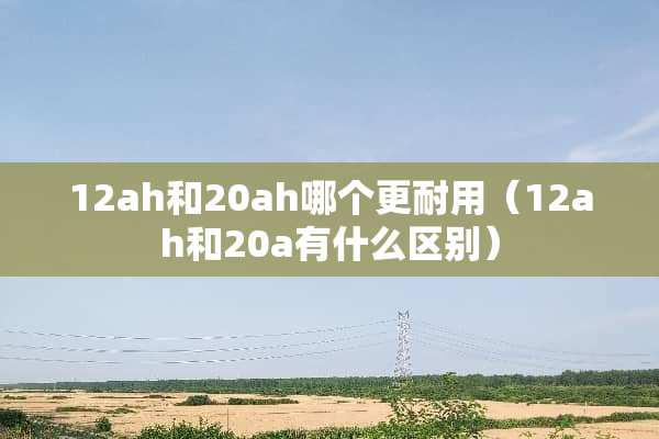 12ah和20ah哪个更耐用（12ah和20a有什么区别）