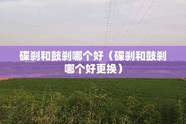 碟刹和鼓刹哪个好（碟刹和鼓刹哪个好更换）