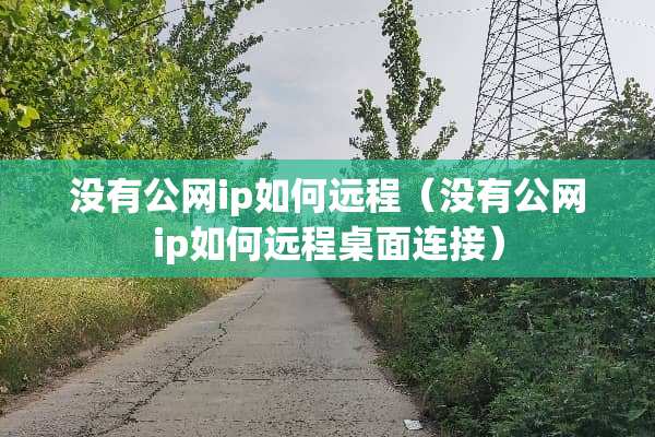 没有公网ip如何远程（没有公网ip如何远程桌面连接）