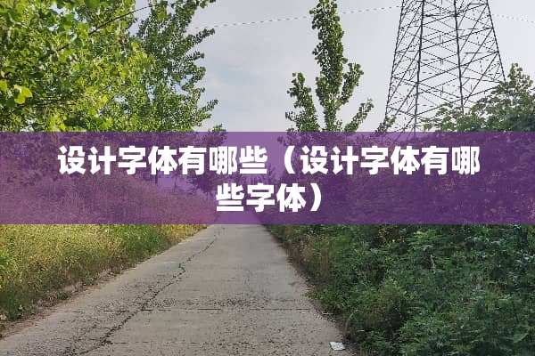设计字体有哪些（设计字体有哪些字体）