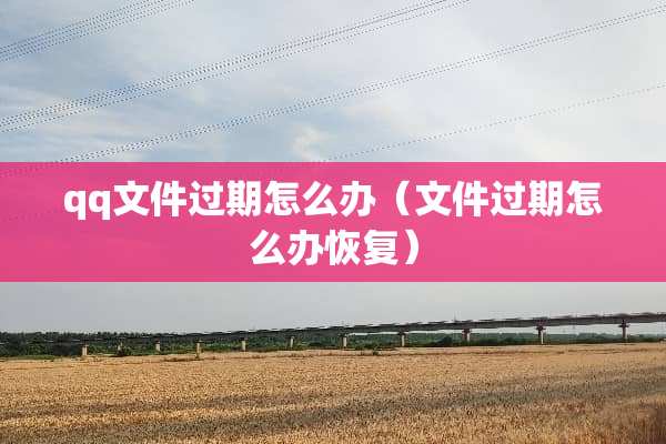 qq文件过期怎么办（文件过期怎么办恢复）