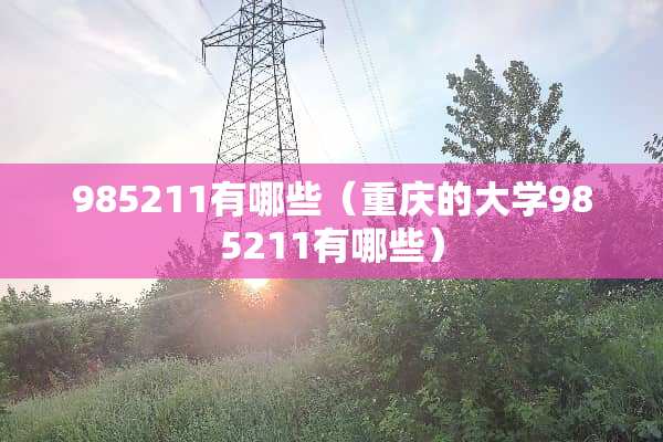 985211有哪些（重庆的大学985211有哪些）
