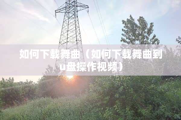 如何下载舞曲（如何下载舞曲到u盘操作视频）