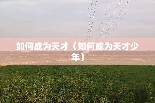 如何成为天才（如何成为天才少年）