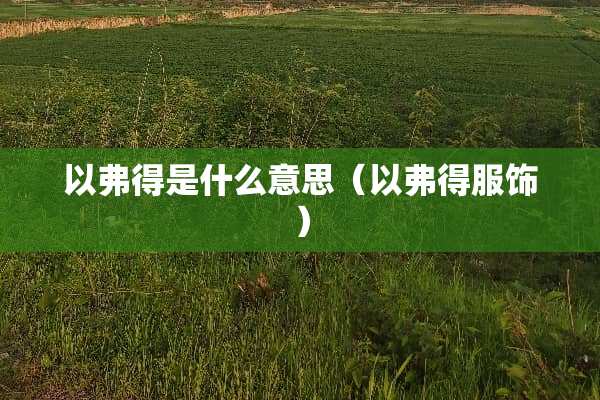 以弗得是什么意思（以弗得服饰）