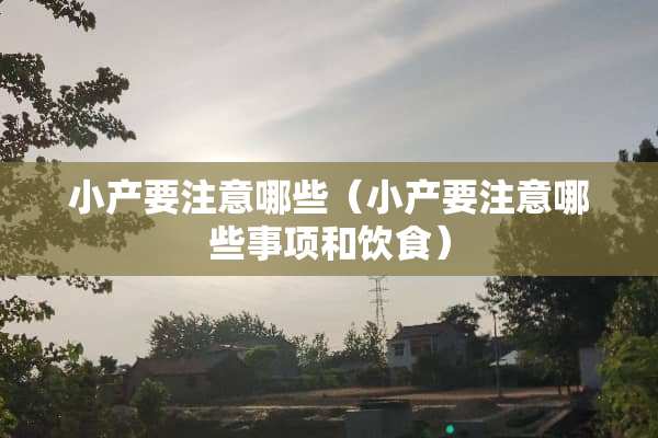 小产要注意哪些（小产要注意哪些事项和饮食）