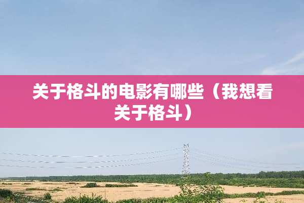 关于格斗的电影有哪些（我想看关于格斗）
