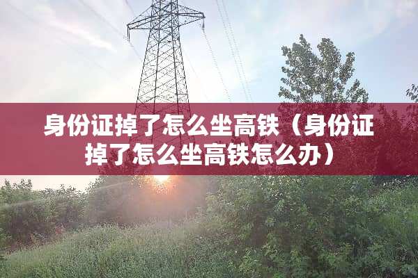 ***掉了怎么坐高铁（***掉了怎么坐高铁怎么办）