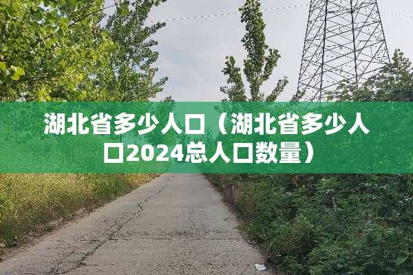 湖北省多少人口（湖北省多少人口2024总人口数量）