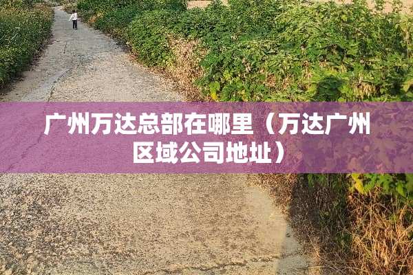 广州万达总部在哪里（万达广州区域公司地址）