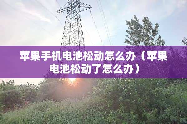 苹果手机电池松动怎么办（苹果电池松动了怎么办）