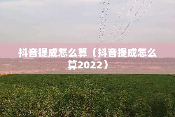 抖音提成怎么算（抖音提成怎么算2022）