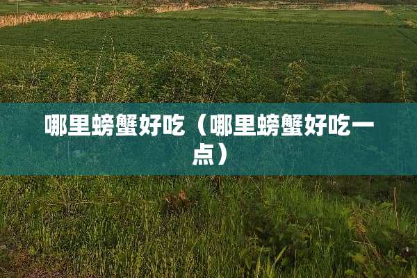 哪里螃蟹好吃（哪里螃蟹好吃一点）