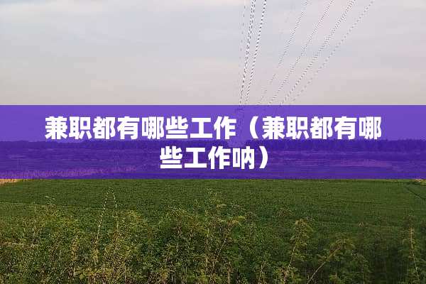 兼职都有哪些工作（兼职都有哪些工作呐）