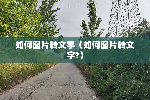 如何图片转文字（如何图片转文字?）