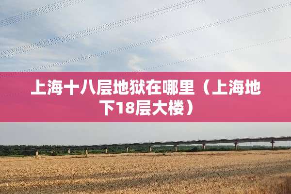 上海十八层地狱在哪里（上海**18层大楼）