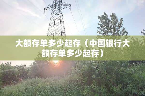 大额存单多少起存（中国银行大额存单多少起存）