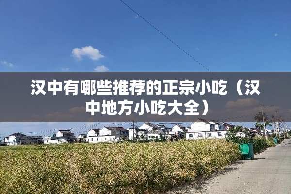 汉中有哪些推荐的正宗小吃（汉中地方小吃大全）