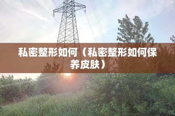 私密整形如何（私密整形如何保养皮肤）