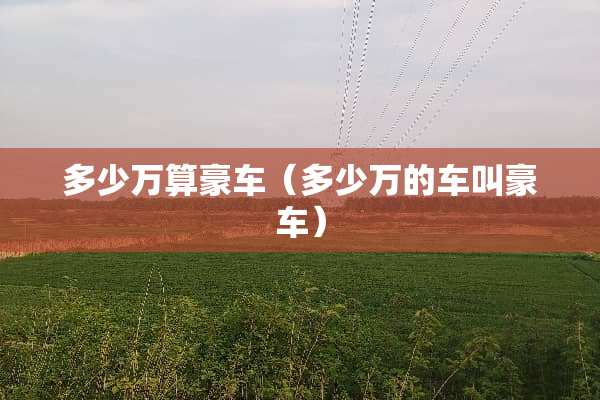 多少万算豪车（多少万的车叫豪车）