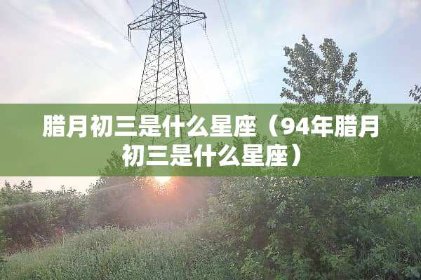 腊月初三是什么星座（94年腊月初三是什么星座）