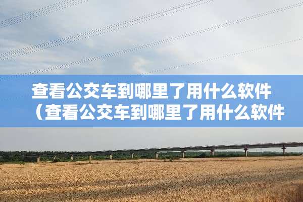 查看公交车到哪里了用什么软件（查看公交车到哪里了用什么软件公）