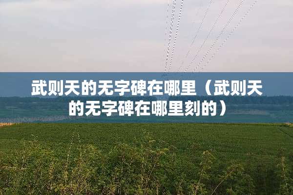 武则天的无字碑在哪里（武则天的无字碑在哪里刻的）