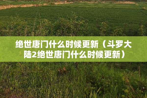 绝世唐门什么时候更新（斗罗**2绝世唐门什么时候更新）