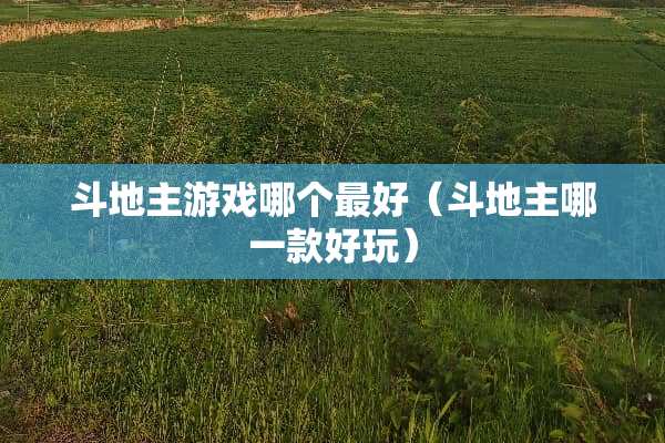 ***游戏哪个最好（***哪一款好玩）