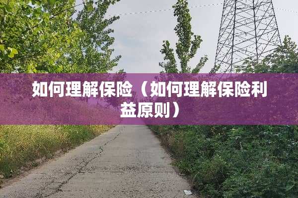 如何理解保险（如何理解保险利益原则）