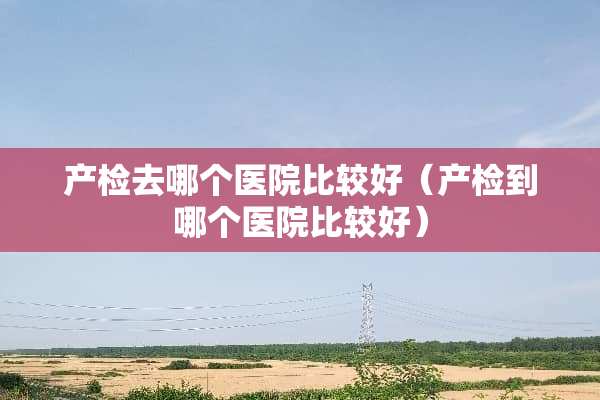 产检去哪个医院比较好（产检到哪个医院比较好）