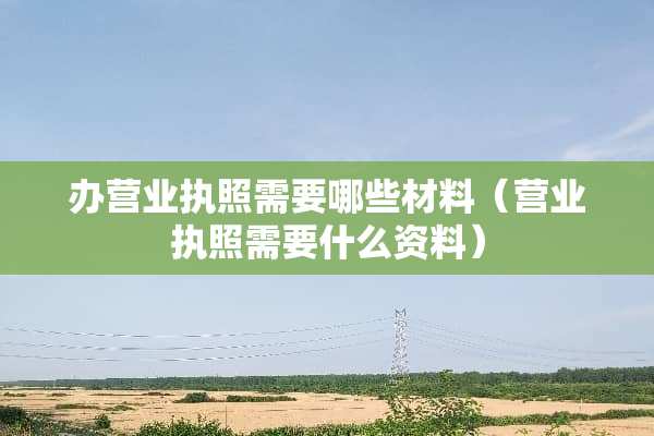 办营业执照需要哪些材料（营业执照需要什么资料）