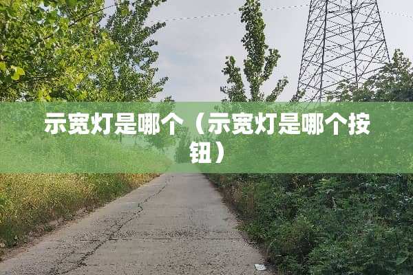 示宽灯是哪个（示宽灯是哪个按钮）