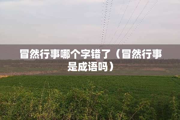 冒然行事哪个字错了（冒然行事是成语吗）