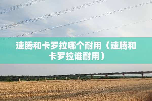 速腾和卡罗拉哪个耐用（速腾和卡罗拉谁耐用）