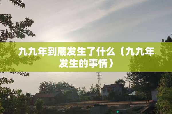 九九年到底发生了什么（九九年发生的事情）