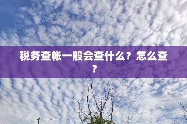 税务查帐一般会查什么？怎么查？