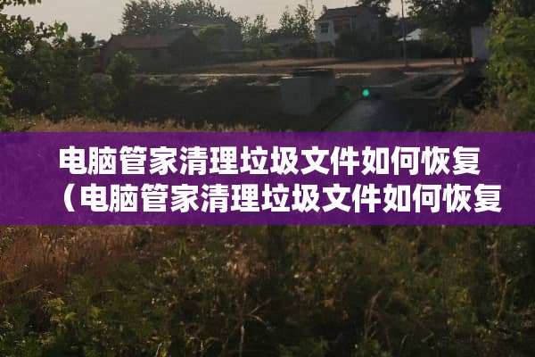 电脑管家清理垃圾文件如何恢复（电脑管家清理垃圾文件如何恢复到桌面）