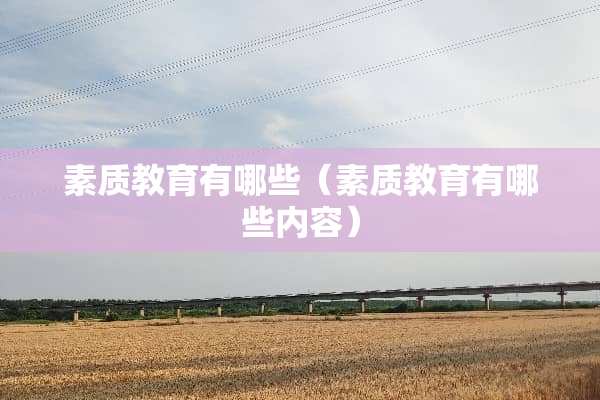 素质教育有哪些（素质教育有哪些内容）