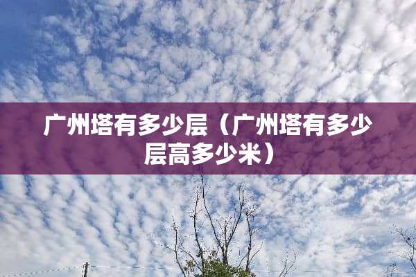 广州塔有多少层（广州塔有多少层高多少米）