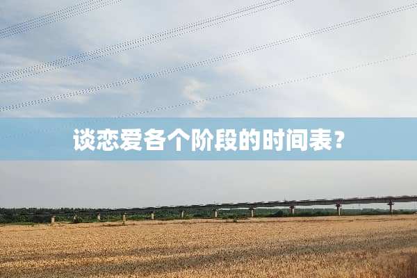 谈恋爱各个阶段的时间表？