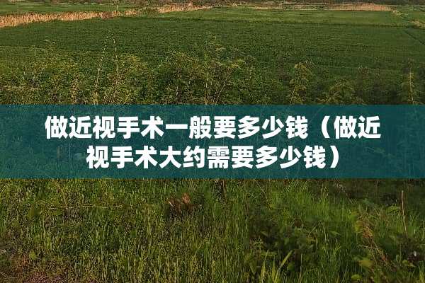 做近视手术一般要多少钱（做近视手术大约需要多少钱）