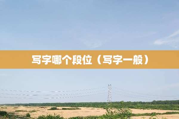 写字哪个段位（写字一般）