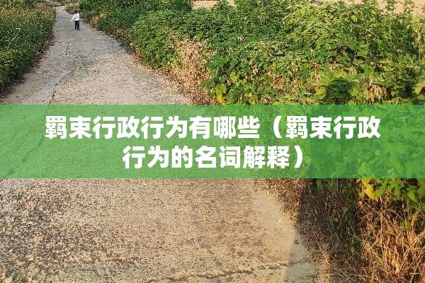 羁束行政行为有哪些（羁束行政行为的名词解释）