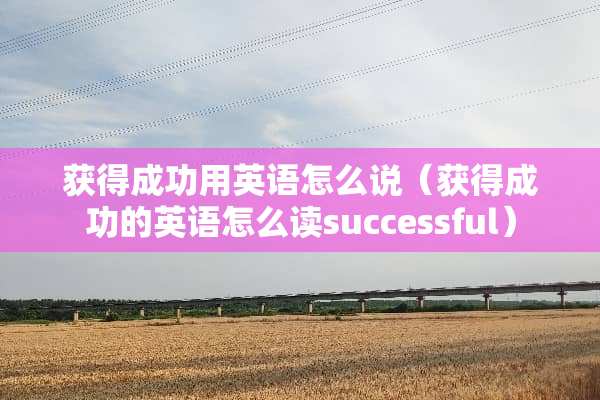 获得成功用英语怎么说（获得成功的英语怎么读successful）