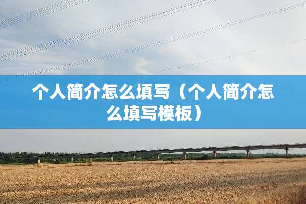 个人简介怎么填写（个人简介怎么填写模板）