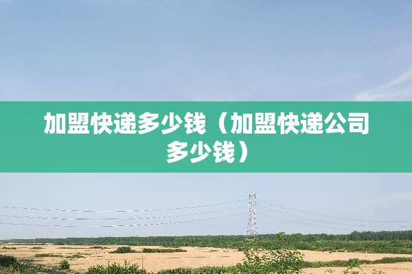加盟快递多少钱（加盟快递公司多少钱）