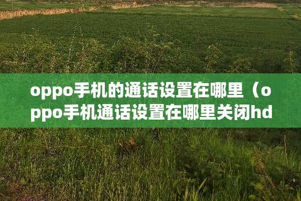 oppo手机的通话设置在哪里（oppo手机通话设置在哪里关闭hd）