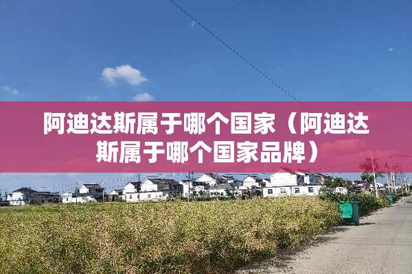 阿迪达斯属于哪个国家（阿迪达斯属于哪个国家品牌）